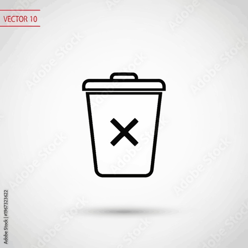 Trash can icon with an X mark for deletion or removal.