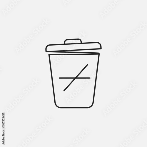 Trash can with a line through it indicating prohibition of disposal.