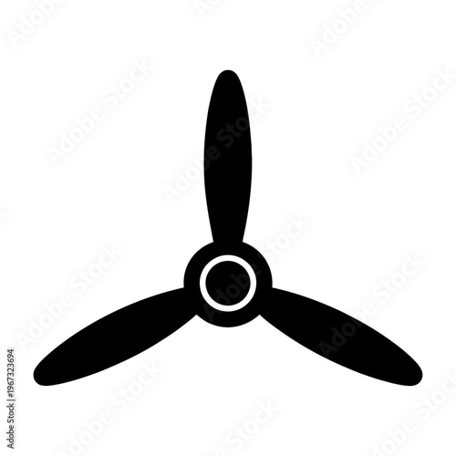 Vector of a three-blade propeller with a central hub