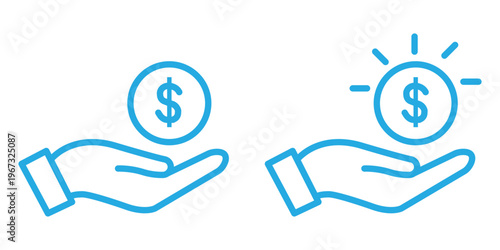 Financial investment icon set. Financial Assistance and Generosity symbol. vector illustration.