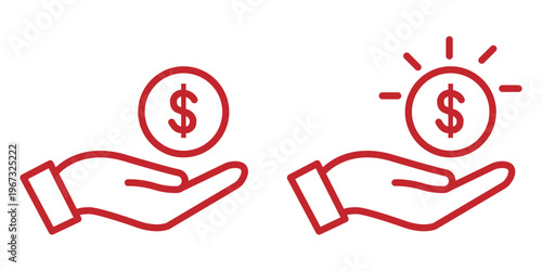 Financial investment icon set. Financial Assistance and Generosity symbol. vector illustration.