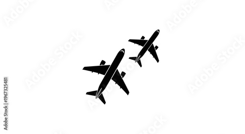 Two airplanes flying in the sky.