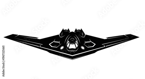 Stealth bomber aircraft flying in the sky.