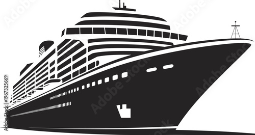 Large cruise ship illustration, ocean liner drawing, maritime travel, tourism, luxury vessel, nautical architecture, sea transport, vacation, marine engineering artwork