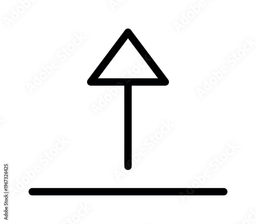 A minimal black upload icon for web and app user interfaces. This simple arrow symbol represents uploading, sending, or submitting data. Perfect for modern UI design.