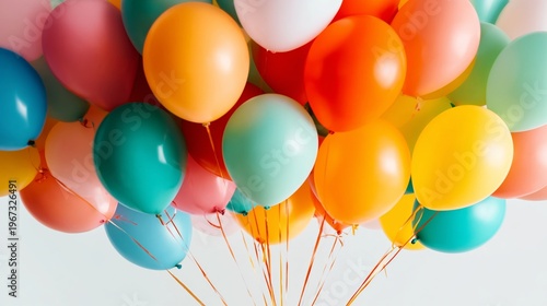 Colorful Balloons Fill the Air During a Celebration at a Joyful Event in a Br...