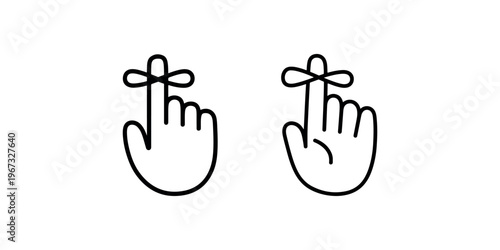 Finger with string reminder line icon set representing memory tasks and appointments in black minimalist style for reminder apps or notification symbols
