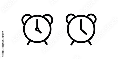Alarm clock icon vector. wake up clock symbol. alert time sign. reminder clock with hands. watch with bell for morning alarm