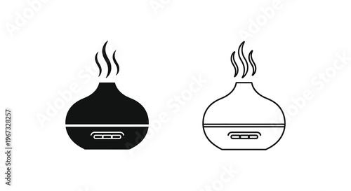 Two aromatic diffusers one black and one white in a minimalist silhouette