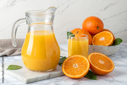 orange juice and fruits