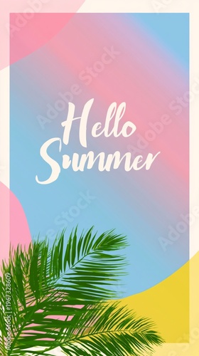 Greeting Summer on the Beach With Clear Skies and Palm Trees Framing the Sand...