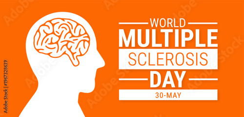 multiple sclerosis day background, banner, card or poster design template is observed every year during May, to raise awareness about the mission. Vector illustration.