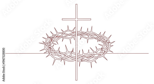 Crown of thorns on a cross 1.