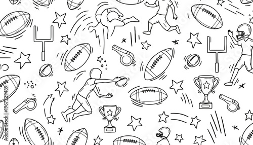 Football vector illustration with various sports icons and symbols