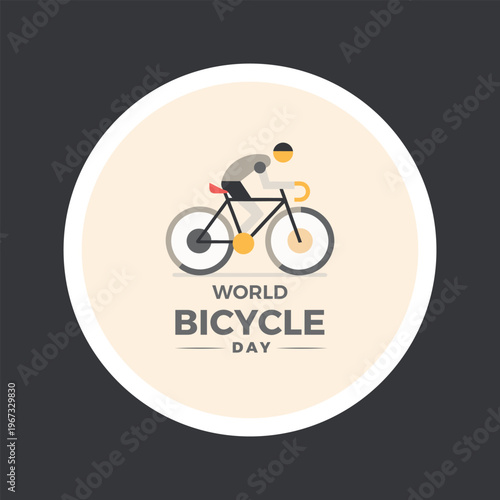 World bicycle day illustration with a cyclist