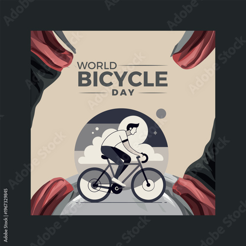 A man riding a bicycle on world bicycle day