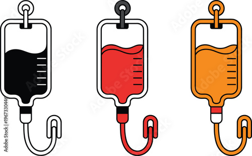 IV drip, medical infusion, blood transfusion, healthcare icons