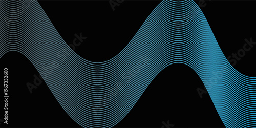 The black background features thin, curved lines in gold and white that run horizontally, giving the image a luxurious and slightly moving look. This piece feels elegant and easy on the eyes