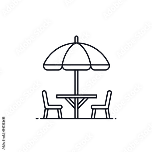 black and white umbrella on white background vactor illustration 