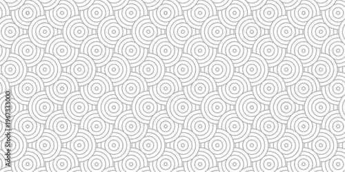 Seamless white and gray pattern circles fabric curl transparent design. minimal overlapping pattern with waves pattern with waves white geometric retro background.