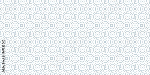 Seamless ornament overlap fabric white pattern circles line fabric curl transparent design. minimal overlapping waves pattern paper waves white geometric retro background.