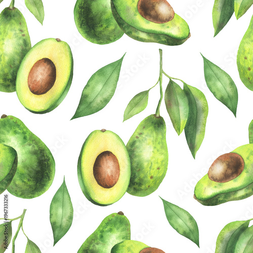 Avocado seamless pattern