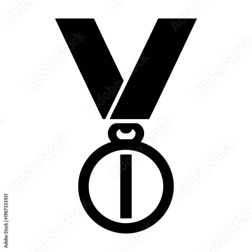 Vector of a medal with a ribbon displayed vertically