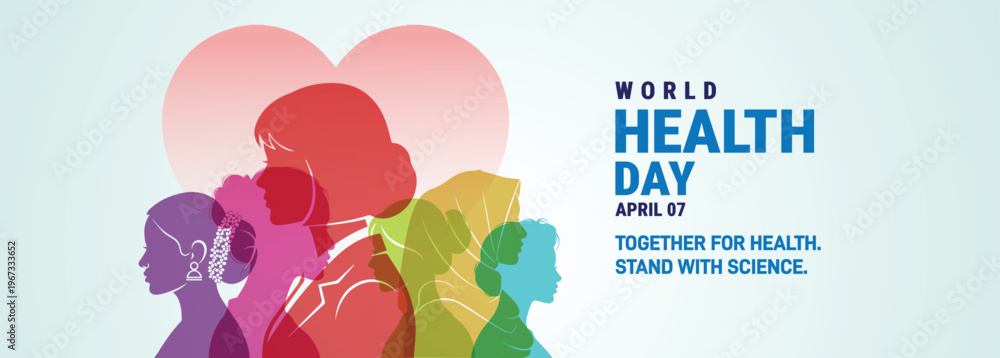 Fototapeta premium World Health Day concept background. Together for health. Stand with science. 