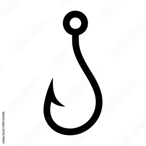 Vector of a fishing hook with a sleek and minimalist design