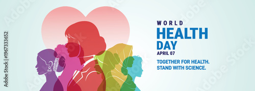 World Health Day concept background. Together for health. Stand with science. 