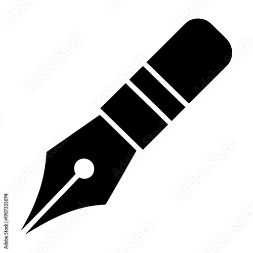 Close-up view of a vector fountain pen tip with a sleek design