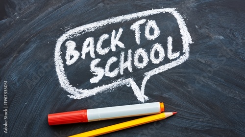 Colorful Markers and Pencils Show Excitement for Back to School Season on a C...