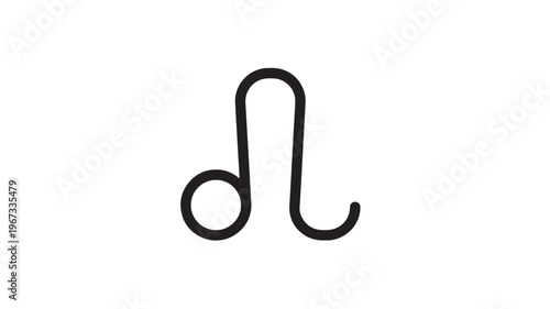 Leo zodiac symbol in bold black outline on a clean white background, representing the astrological sign and horoscope