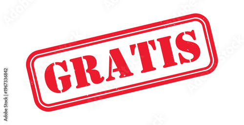 A bold red rectangular stamp boldly proclaims gratis in uppercase lettering creating a striking visual statement silhouette high quality professional detailed modern elegant