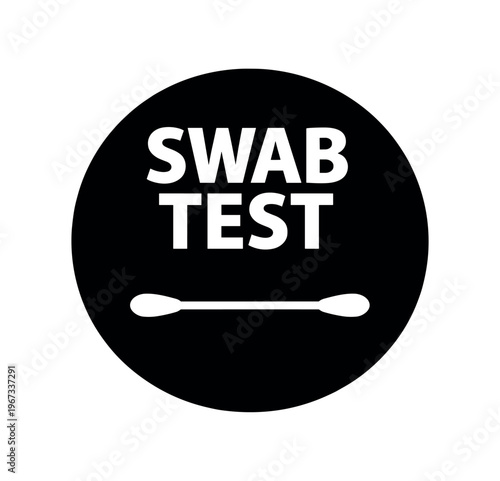 Swab test icon. medical swab, sample collection, diagnostic testing, pcr and rapid test, healthcare, cotton swab. flat vector illustration isolated on white background.