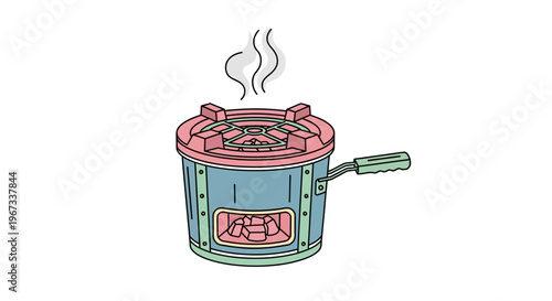 Colorful illustration of a barbecue grill.