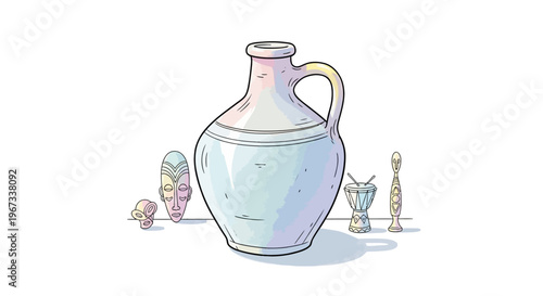 Vintage ceramic jug with handle.