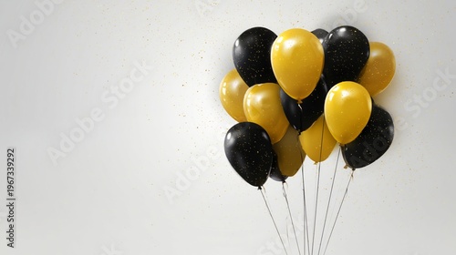 Colorful Balloons and Confetti Decorate a Celebration Space for a Special Event