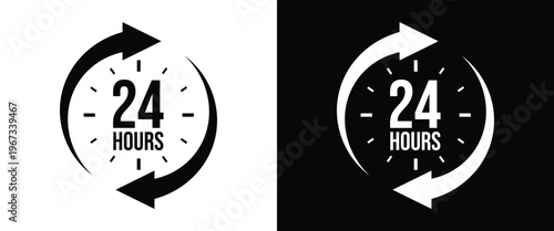 A striking visual representation of a circular clock face displaying twenty four hours presented as a bold silhouette high quality professional detailed modern