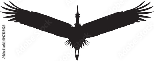 Black silhouette of a bird with outstretched wings