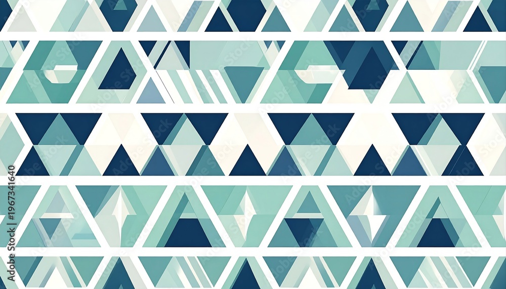 Fototapeta premium Blue Mint Geometric Seamless Mosaic Pattern