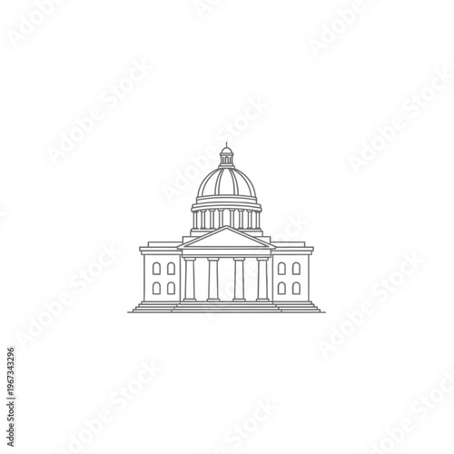 United States Capitol building flat design vector illustration