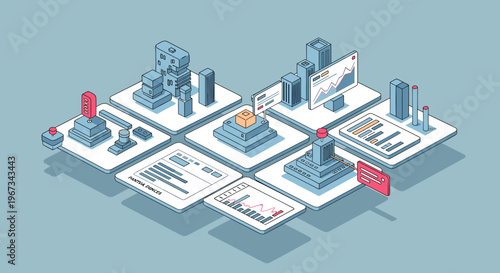 A simple isometric illustration of a white platform on a blue background, conveying a sense of minimalism and modernity.