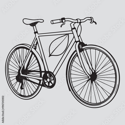 Vintage bicycle vector illustration on white background with wheels pedals and gears