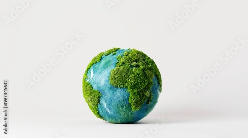 Earth With Tree Representing Nature and Environmental Balance in a Creative D...
