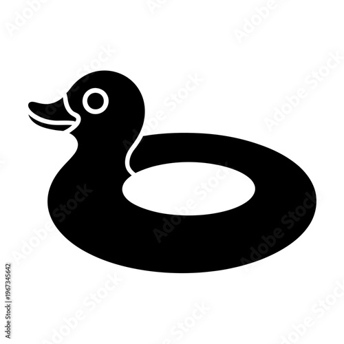 Vector of a rubber duck floating on water with smooth contours