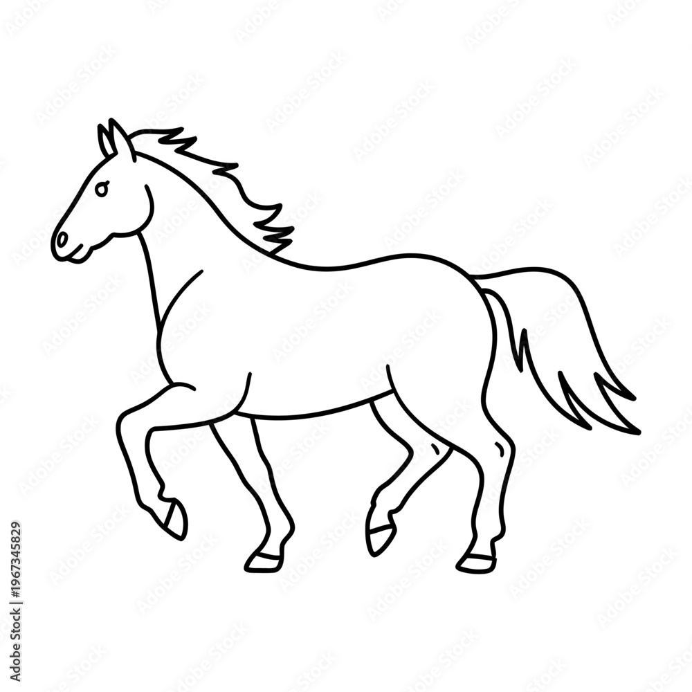 Fototapeta premium Vector of a horse in motion capturing its dynamic stance