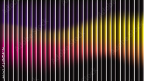 Vibrant multicolored gradient stripes on black background pattern design.