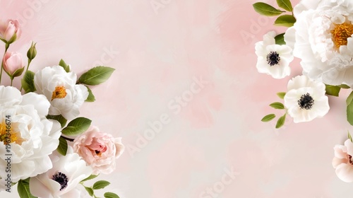 Bright Flowers and Soft Colors Decorate the Background for a Creative Design ...
