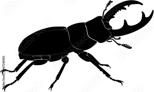Stag Beetle Silhouette – Flat Vector Plotter Cut File